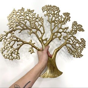 Vintage Brass Tree of Life Wall Hanging
